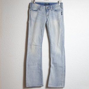 Silver Pioneer Light Wash Boot Cut Jeans Size 27/33